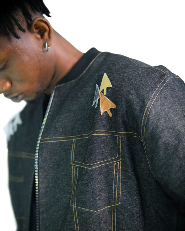 -TRUST CURSOR DENIM BOMBER JACKET - Image 4