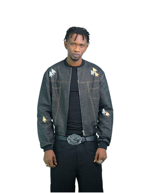 -TRUST CURSOR DENIM BOMBER JACKET - Image 3